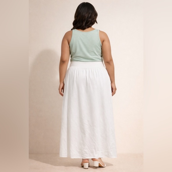 NWT Lane Bryant Sz 14/16 White Maxi Skirt - Picture 4 of 8
